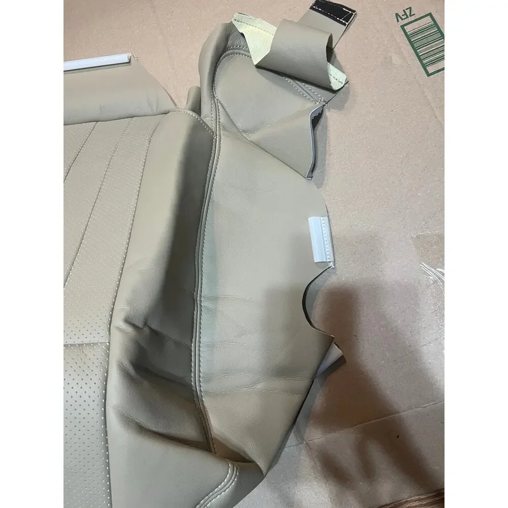 GXARTS Tan#KC Leather Driver Side Bottom Seat Cover Perforated Replacement(1pcs)